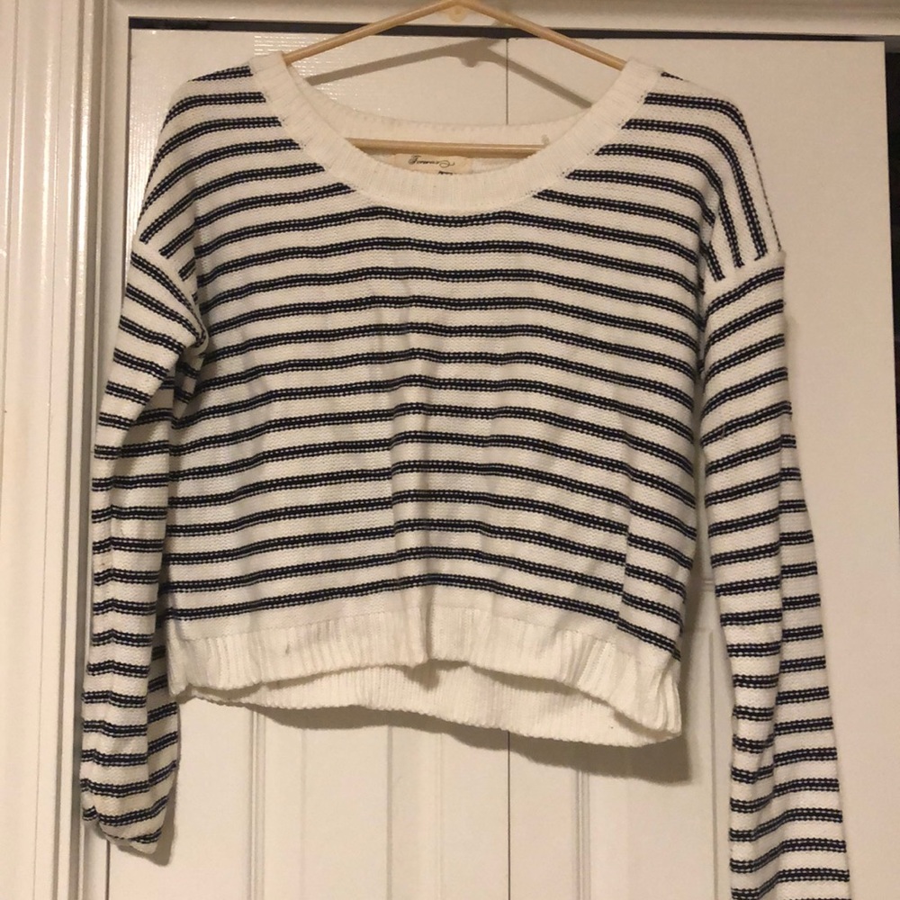 Forever 21 striped crop top sweater
